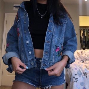floral denim jacket